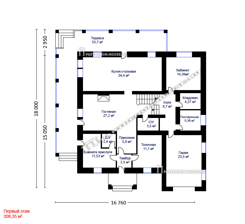 1 этаж проекта дома КИ 297-2
